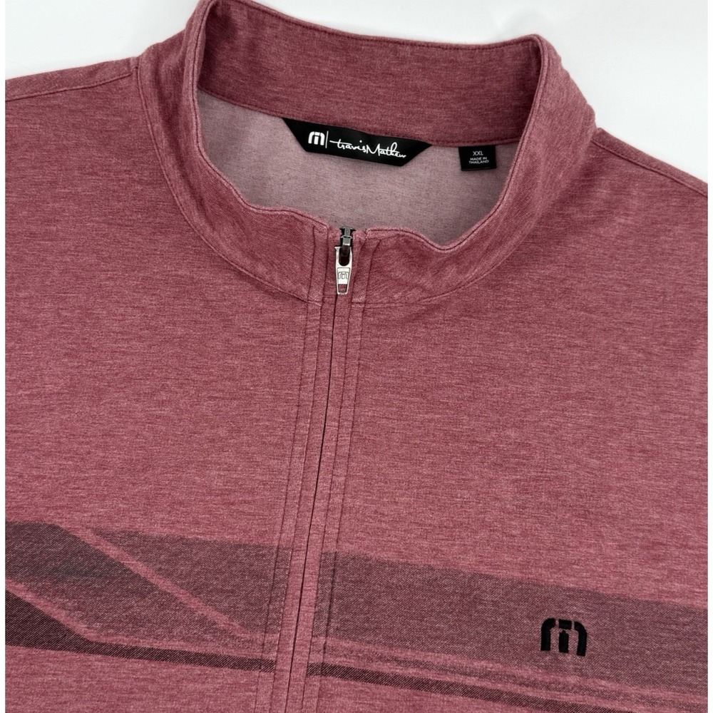 TravisMathew 1/4 Zip Pullover Men XXL Red Golf Performance Stretch